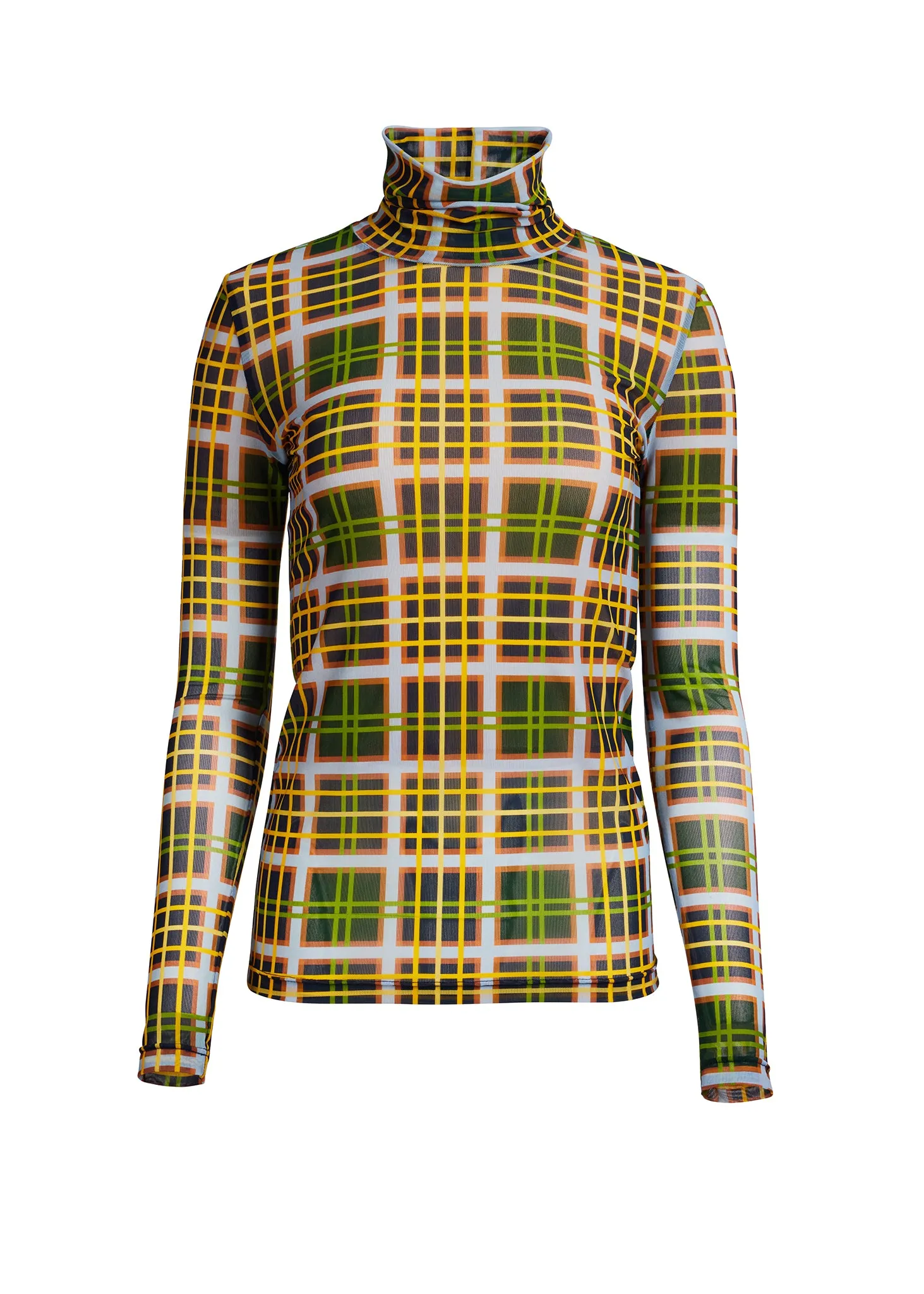 Plaid Mesh Turtleneck sold by Hilary Macmillan product image thumbnail 3