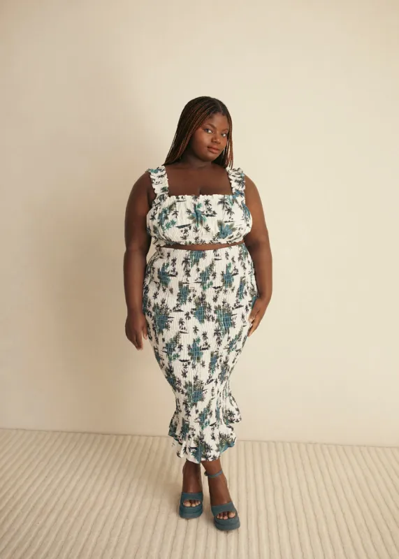 Ruched Floral Midi Skirt sold by Hilary Macmillan