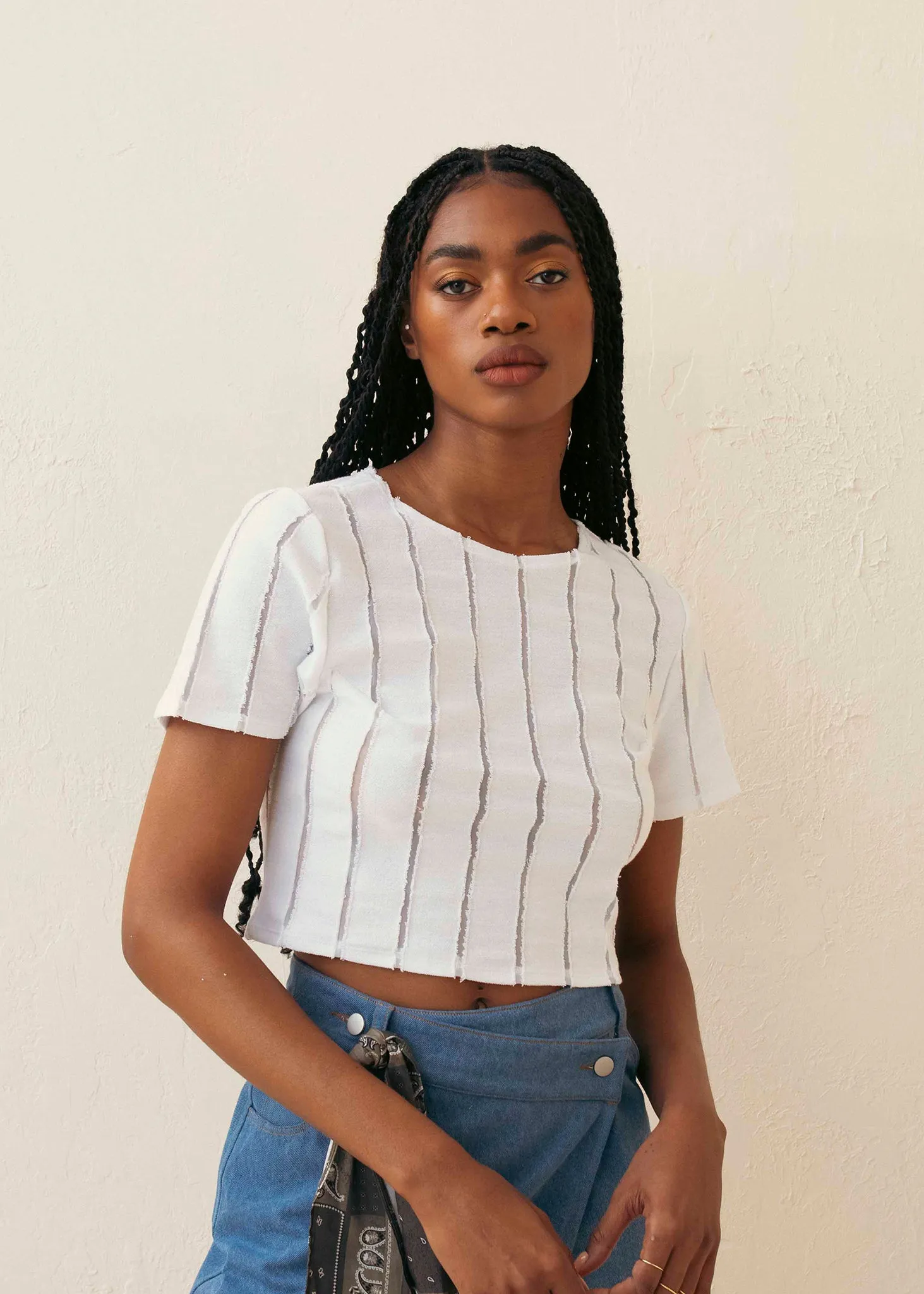 Striped Crop Tee sold by Hilary Macmillan
