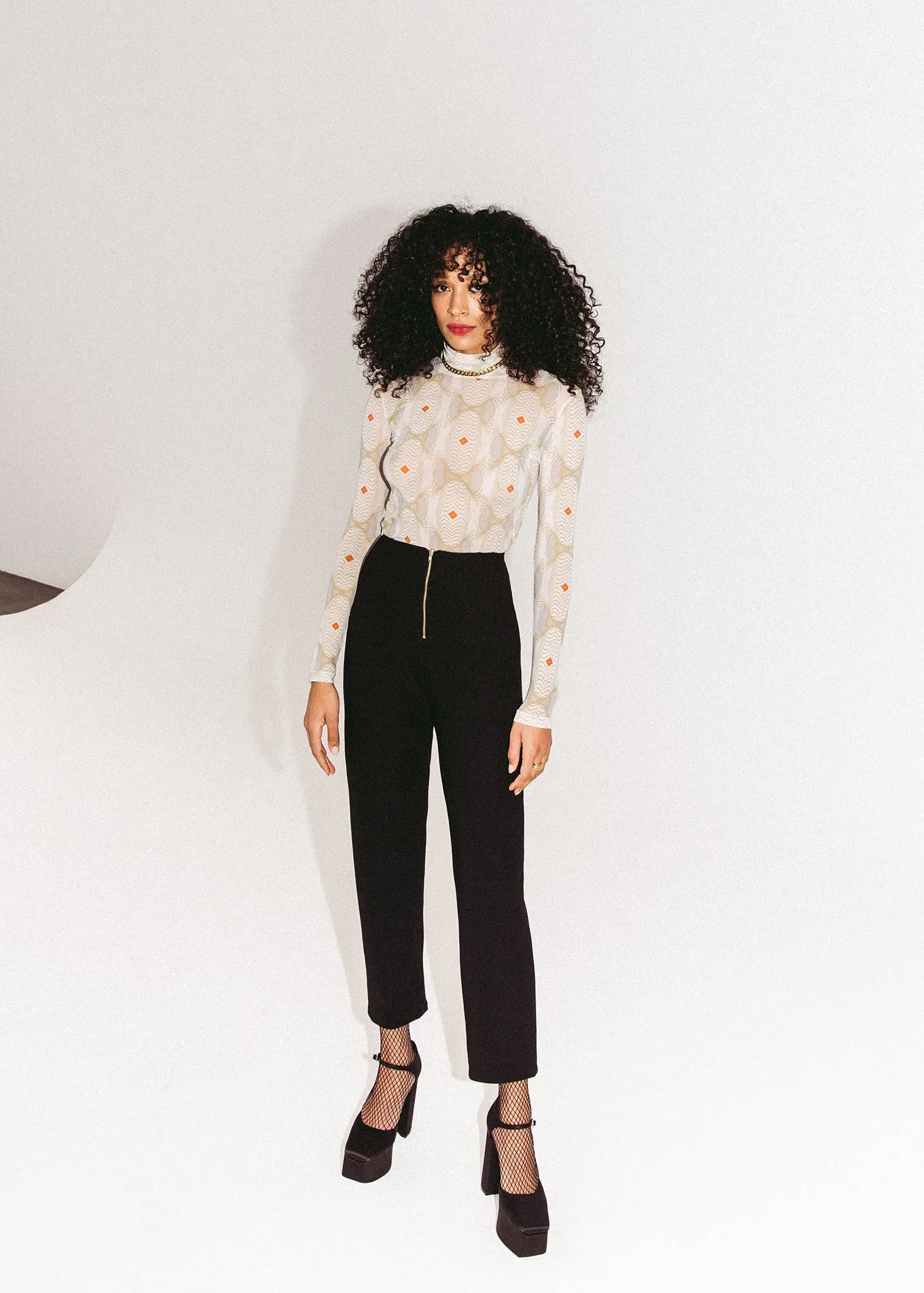 Ribbed Front Zip Trouser sold by Hilary Macmillan