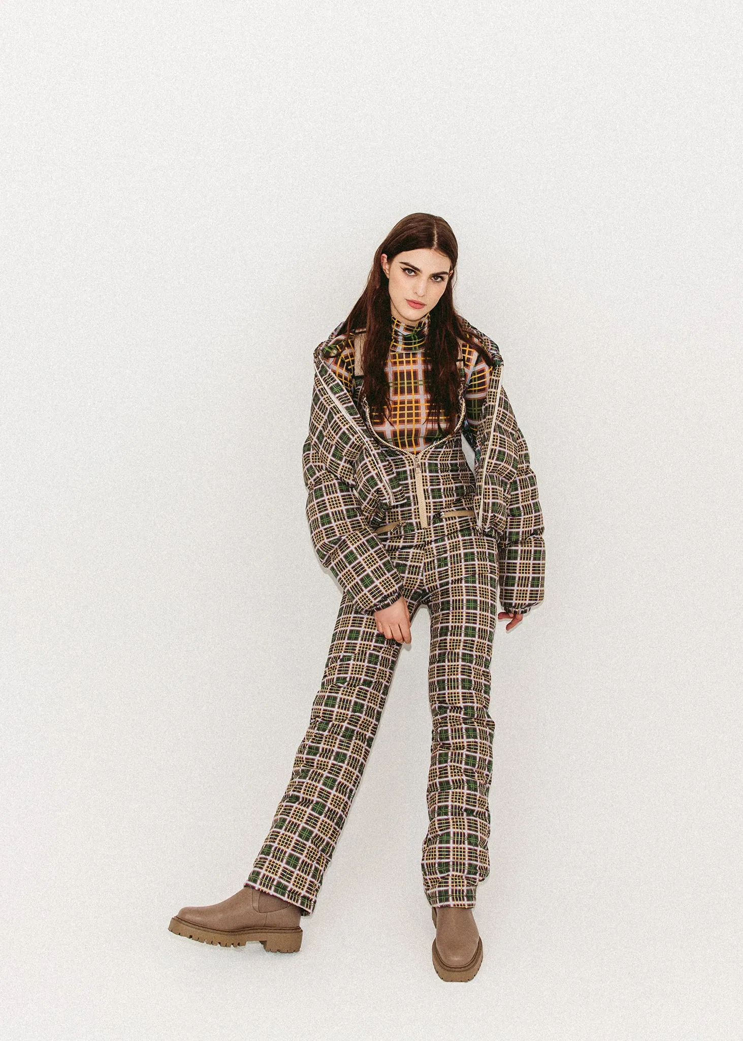 Plaid Printed Puffer sold by Hilary Macmillan product image thumbnail 3