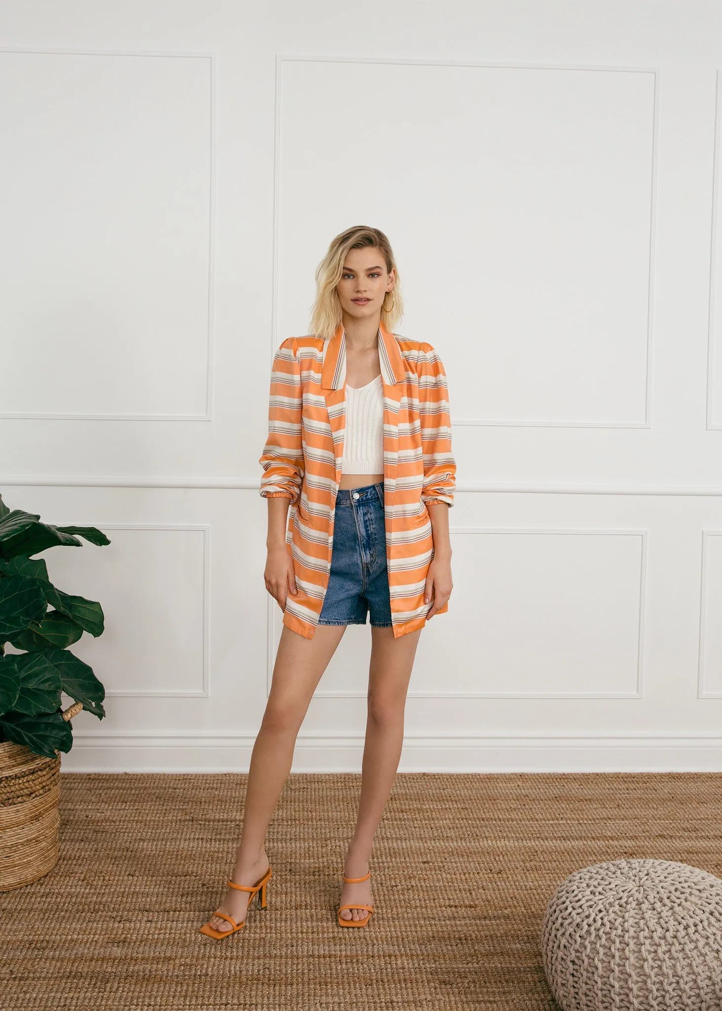 Striped Puff Sleeve Blazer sold by Hilary Macmillan product image thumbnail 2