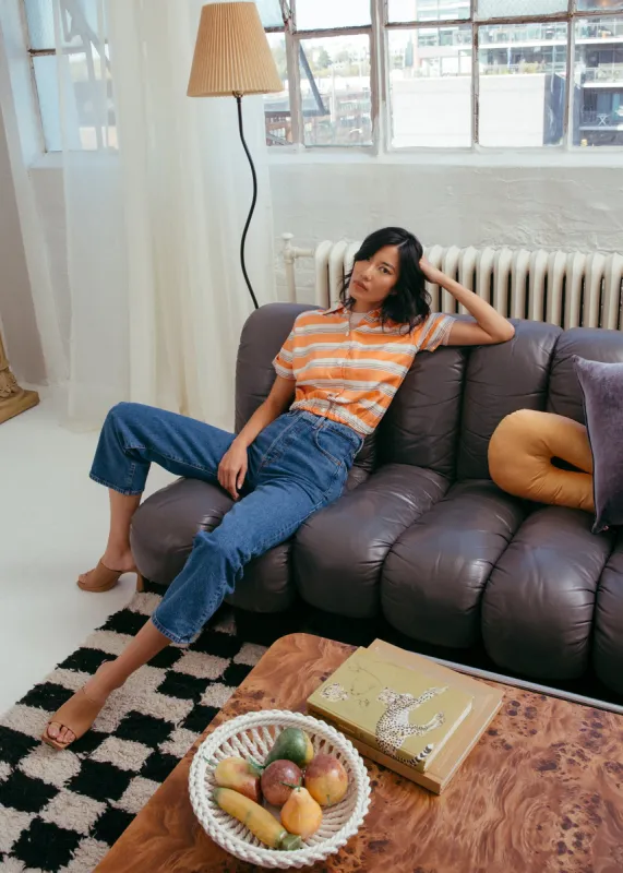 Striped Short Sleeve Crop Jacket made by Hilary Macmillan