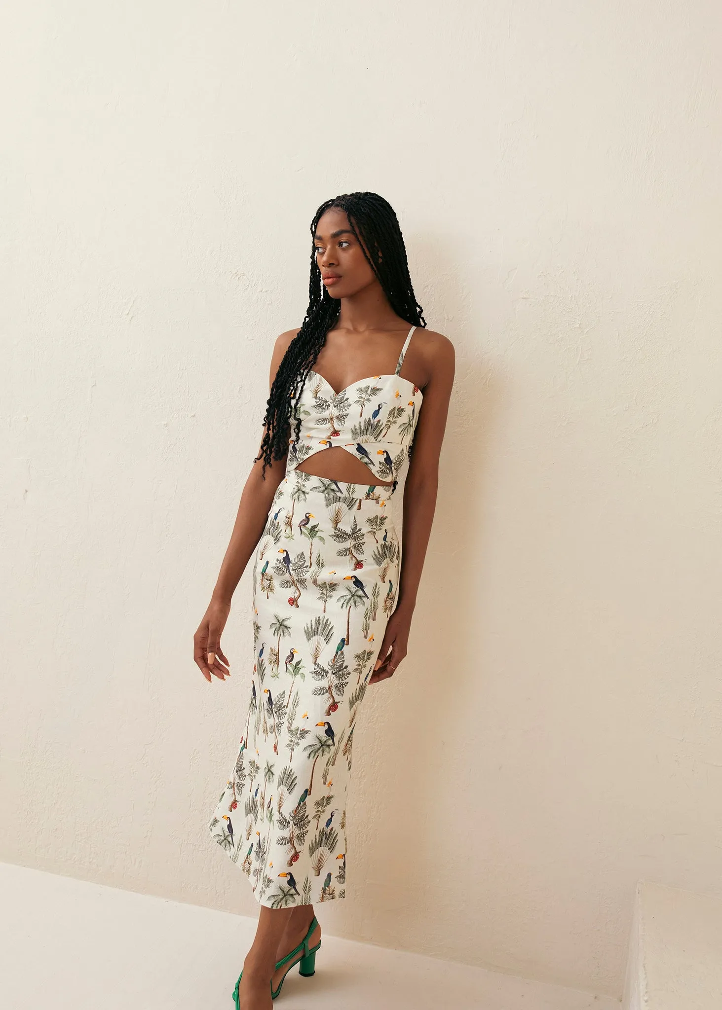 Tropics A-Line Midi Skirt sold by Hilary Macmillan