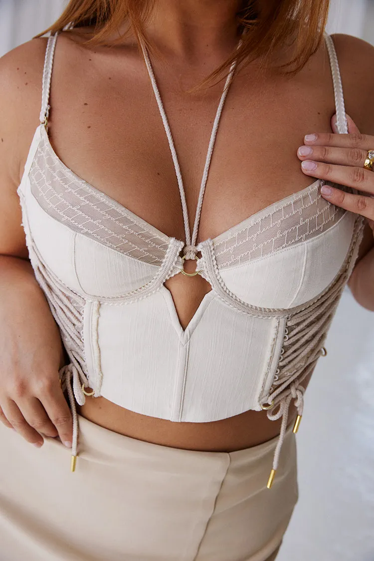 Mila Longline Bra in Pearl sold by Bydee product image thumbnail 5