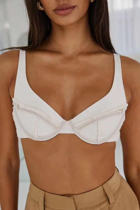 Hailey Underwire Bra in Pearl sold by Bydee