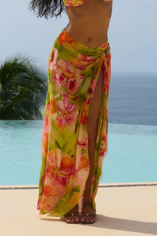 Brisa Maxi Skirt in Florita made by Bydee