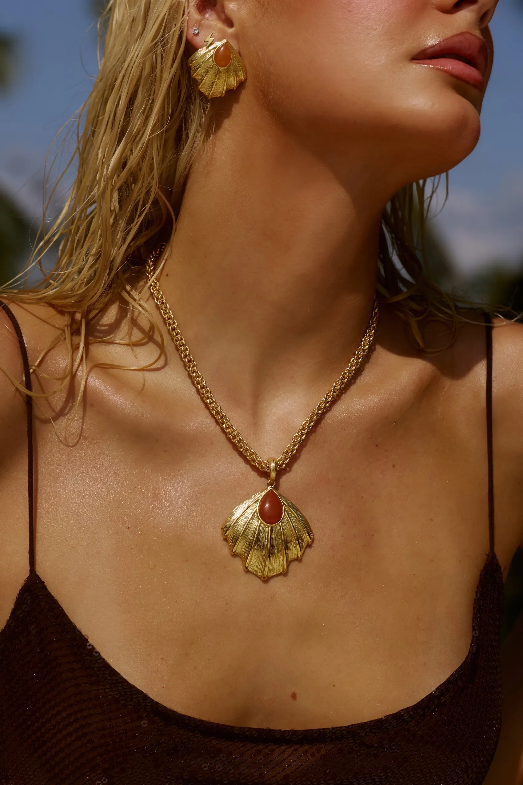 Zahana Necklace in Orange Aventurine sold by Bydee product image thumbnail 4