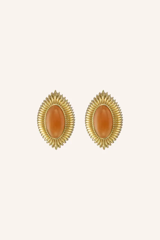 Ayana Earrings in Orange Aventurine made by Bydee