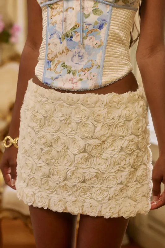 Floriane Mini Skirt in Gardenia made by Bydee