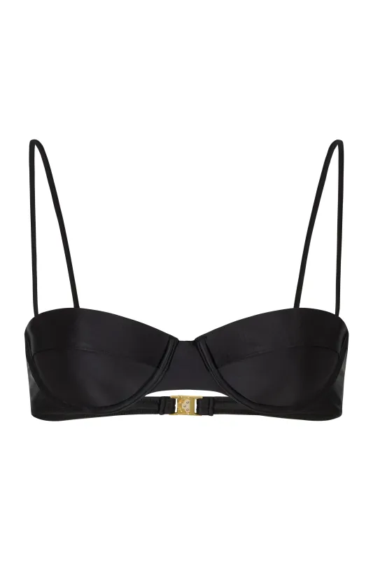 JACI NERO GLOSS - Balconette Bikini Top sold by Sommer Swim