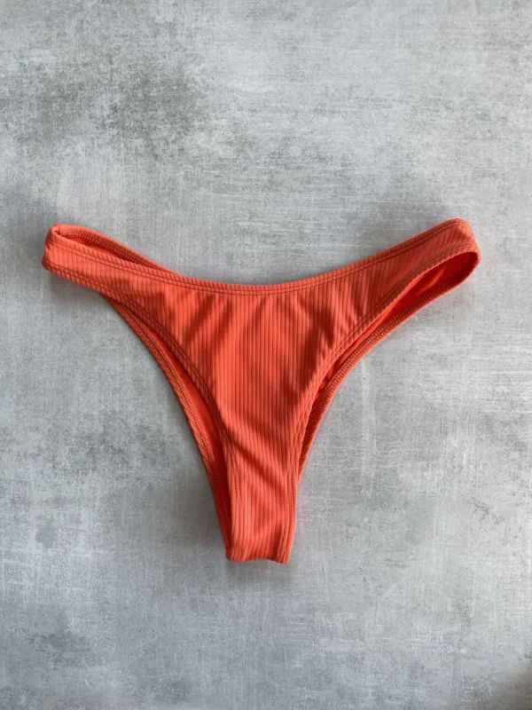 Piper Ribbed Bottom - Tangerine sold by KOANA SWIM