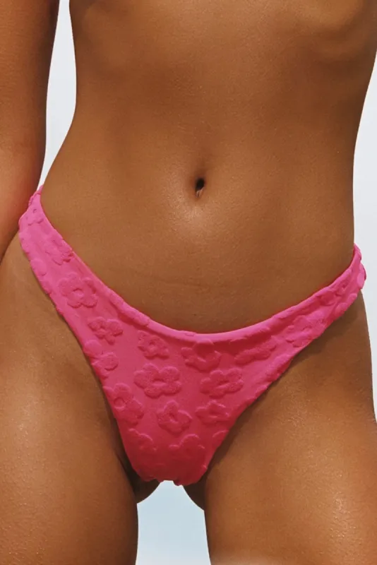 Gemma Bottom - Hot Pink Floral Terry sold by KOANA SWIM