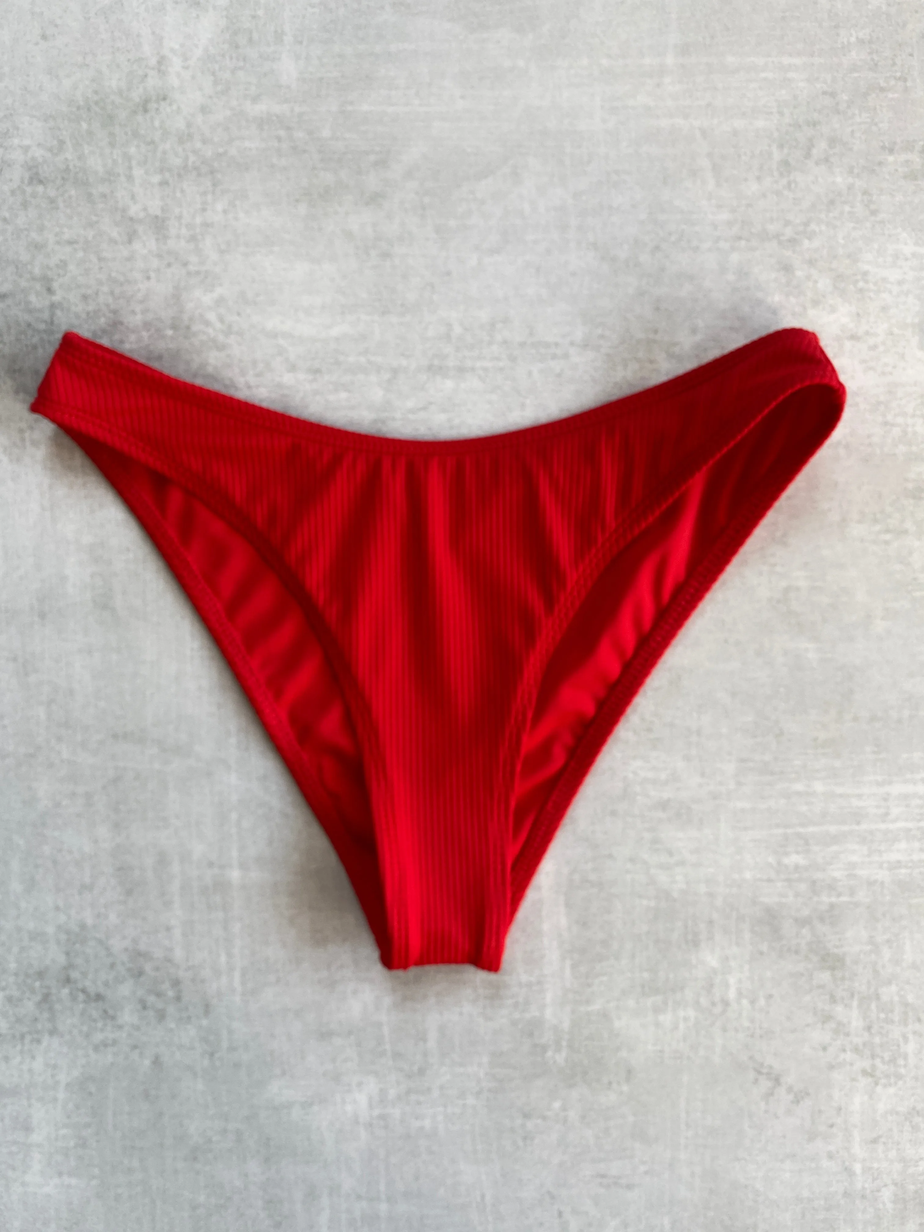 Piper Ribbed II Moderate Coverage Bottoms - Scarlet Red sold by KOANA SWIM