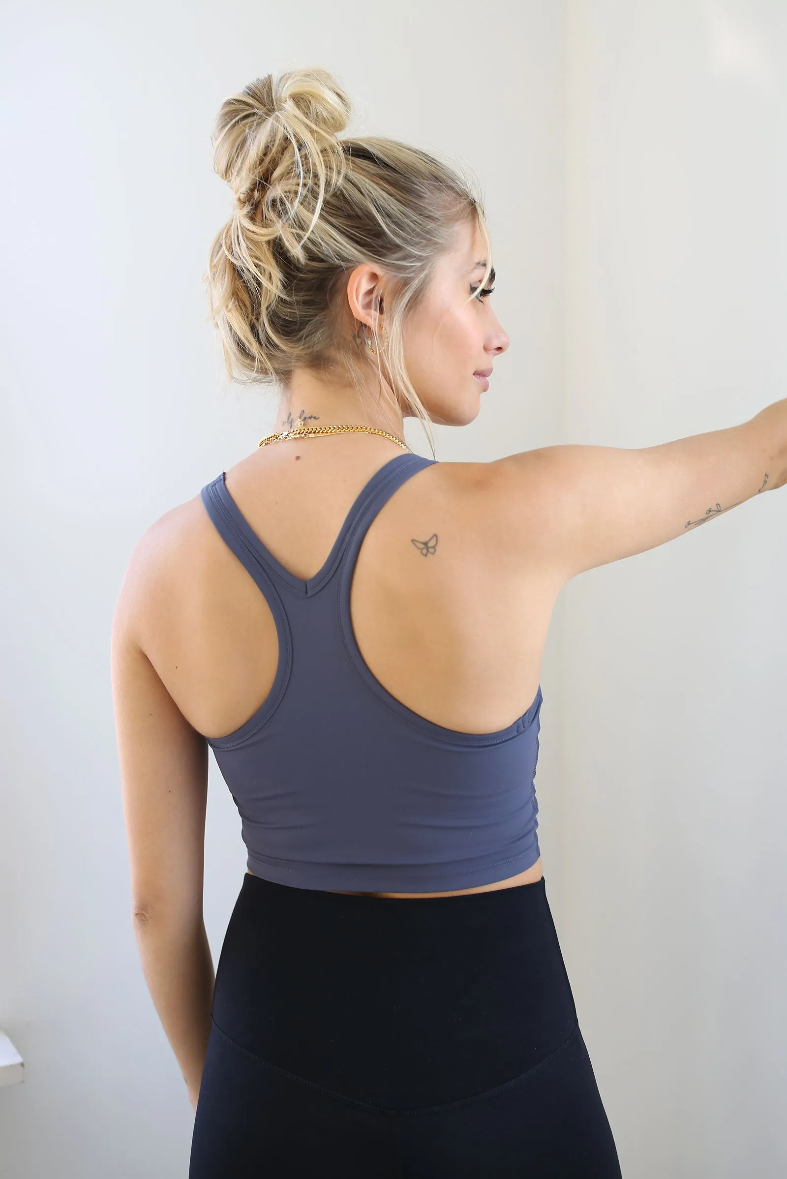 Racerback Crop Tank - Pewter Gray sold by KOANA SWIM product image thumbnail 3