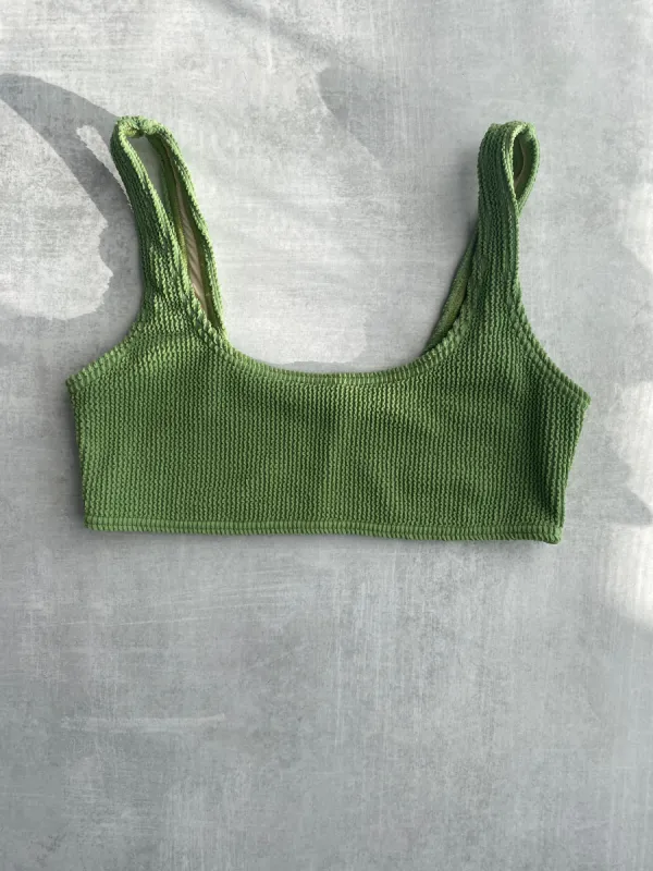 Emma Crinkle Top - Matcha Green sold by KOANA SWIM