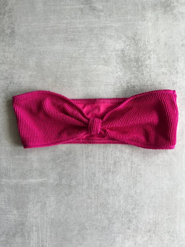 Christy Strapless Knot Top - Magenta sold by KOANA SWIM
