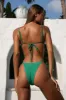 Daria Crinkle String Bottom - Jade Green sold by KOANA SWIM
