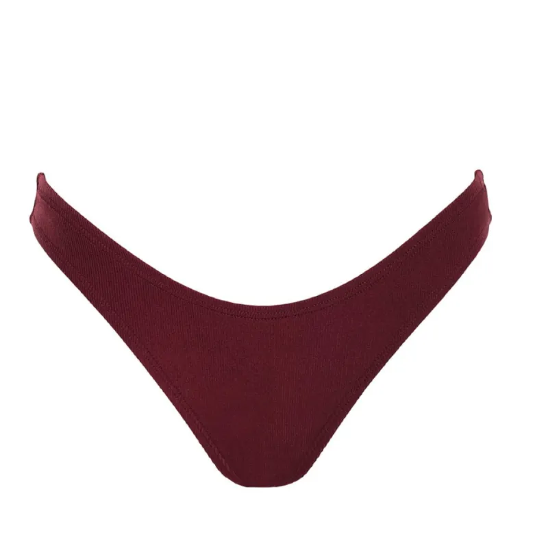 Roza Ribbed Bottom - Merlot sold by KOANA SWIM