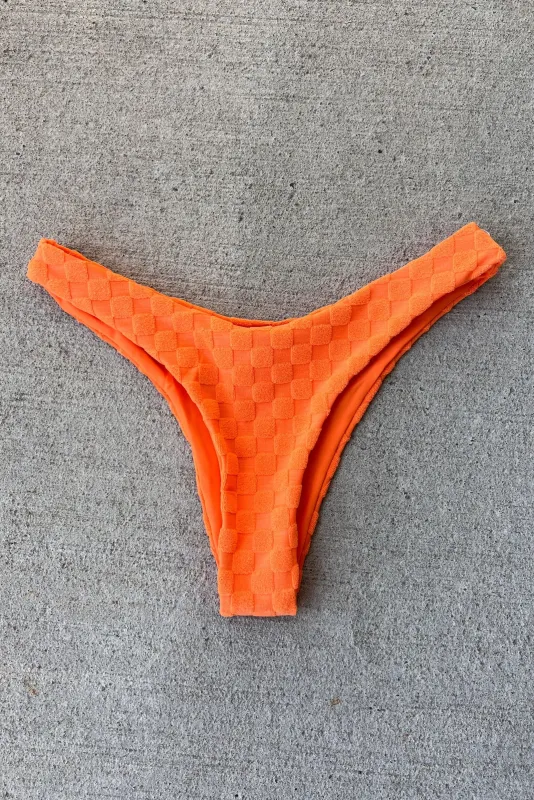 Gemma Bottom - Orange Checkered Terry made by KOANA SWIM