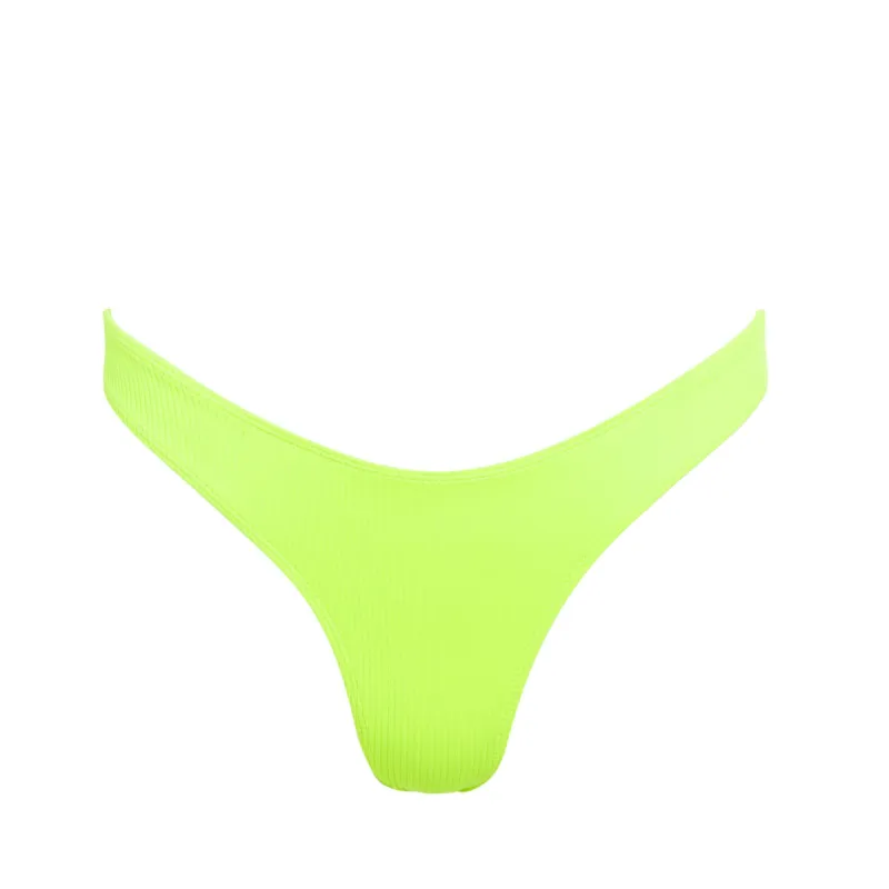 Piper Bottom - Neon Lime Ribbed sold by KOANA SWIM
