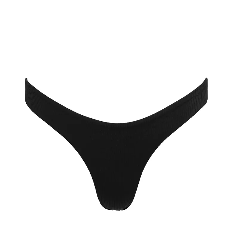 Mia Seamless Cheeky Bottom - Black Ribbed sold by KOANA SWIM