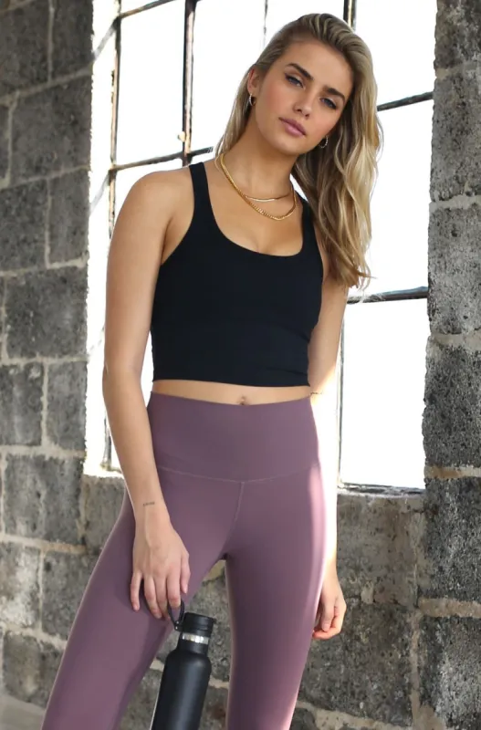 Racerback Crop Tank - Black sold by KOANA SWIM