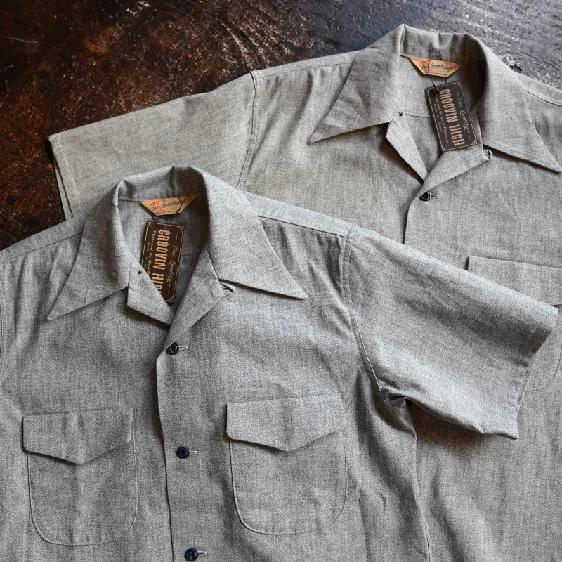 #240109 1940s Chambray S/S Shirt made by The Groovin High