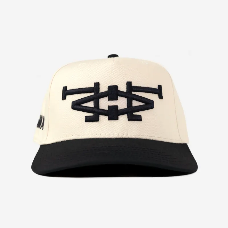 LA LA HAT CURVED BRIM (CRM/BLK) made by bnnd