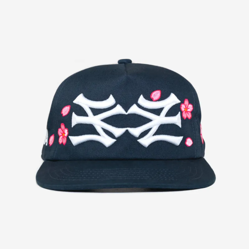NY NY CHERRY BLOSSOM HAT (BLUE) made by bnnd