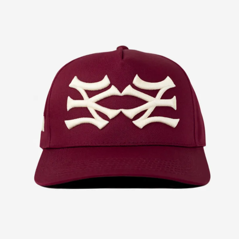 NY NY HAT CURVED BRIM (BURGUNDY) made by bnnd