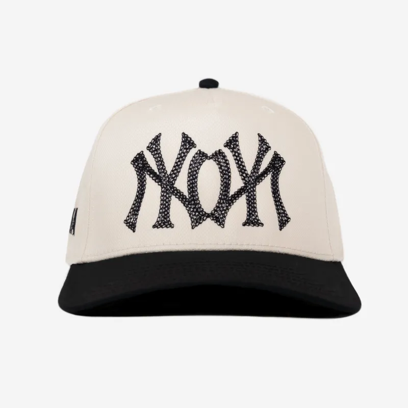 NY NY CHAIN STITCH HAT (CRM/BLK) made by bnnd