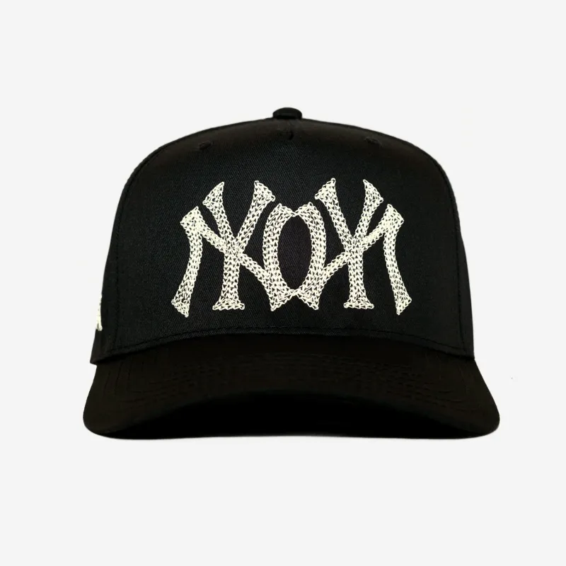 NY NY CHAIN STITCH HAT (BLK/CRM) made by bnnd