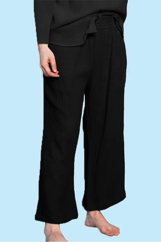 Organic Gauze Pant - Black sold by Sonnet James