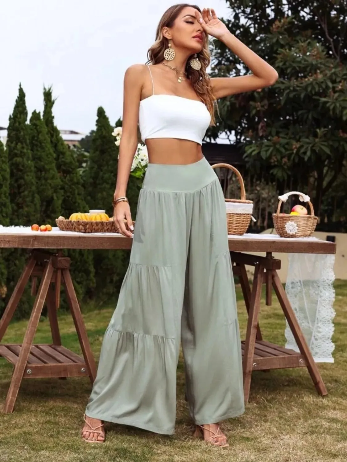 High Waist Wide Leg Pants sold by The Barefoot Brunette Boutique product image thumbnail 3
