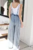 Frayed Exposed Seam Wide Leg Denim Overalls sold by The Barefoot Brunette Boutique