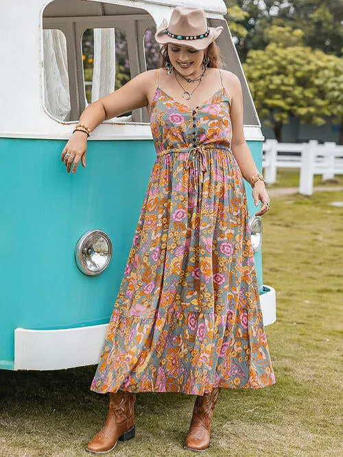Drawstring Ruffle Hem Maxi Dress sold by The Barefoot Brunette Boutique product image thumbnail 3