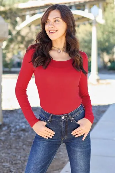 Basic Bae Full Size Round Neck Long Sleeve Bodysuit sold by The Barefoot Brunette Boutique product image thumbnail 4