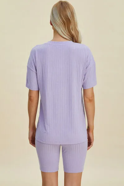 Basic Bae Full Size Ribbed V-Neck Short Sleeve Top and Shorts Set sold by The Barefoot Brunette Boutique product image thumbnail 5