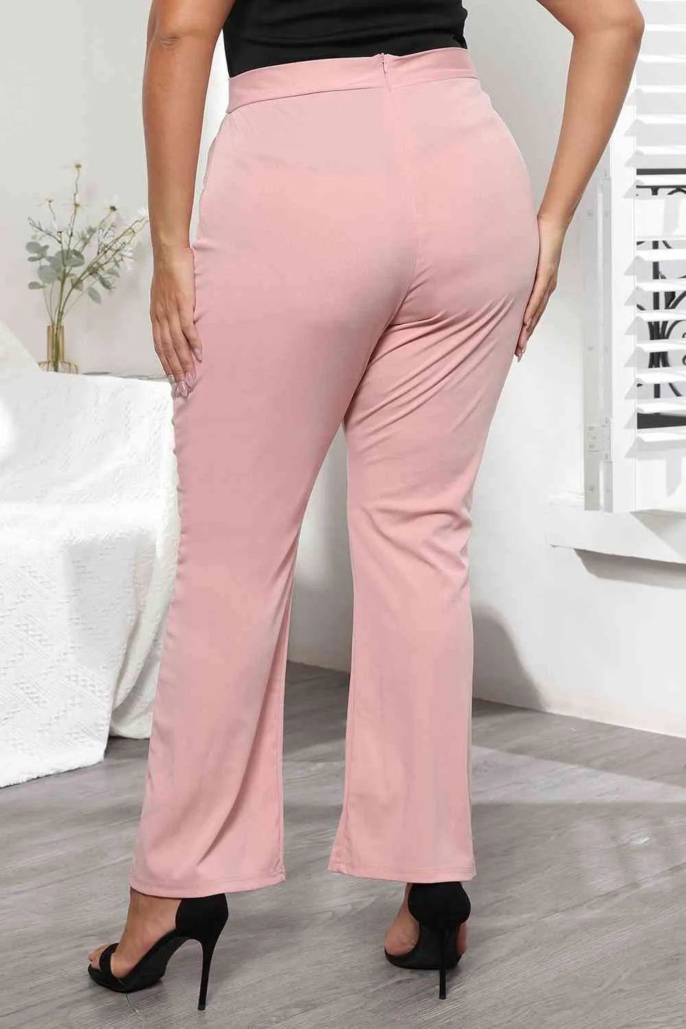 Plus Size Seamed Detail Plain Pants sold by The Barefoot Brunette Boutique product image thumbnail 2