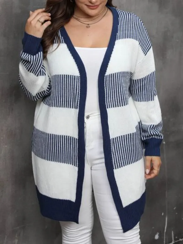 Plus Size Open Front Long Sleeve Cardigan made by The Barefoot Brunette Boutique