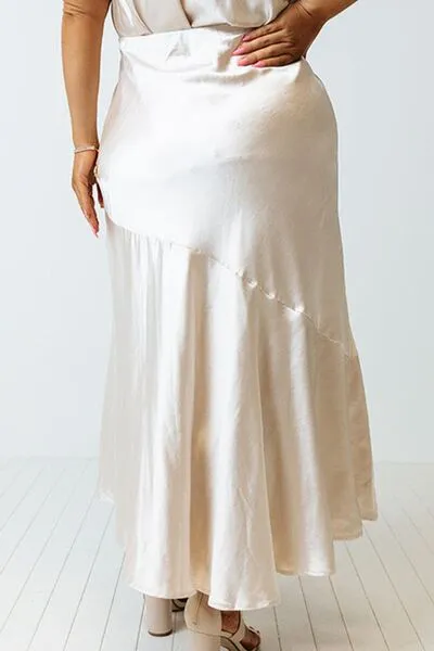 Plus Size Slit Ruffled Skirt sold by The Barefoot Brunette Boutique product image thumbnail 3