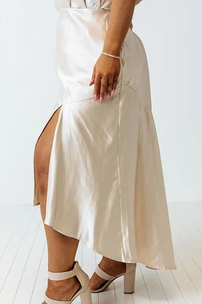 Plus Size Slit Ruffled Skirt sold by The Barefoot Brunette Boutique product image thumbnail 2
