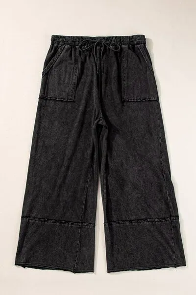 Plus Size Drawstring Wide Leg Pants sold by The Barefoot Brunette Boutique product image thumbnail 5