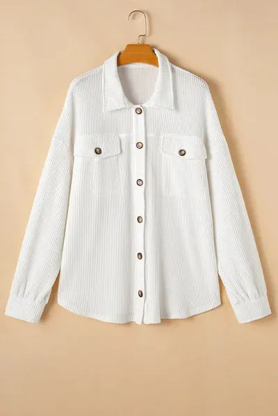 Plus Size Button Up Long Sleeve Jacket sold by The Barefoot Brunette Boutique product image thumbnail 2