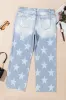 Plus Size Star Straight Leg Jeans with Pockets sold by The Barefoot Brunette Boutique
