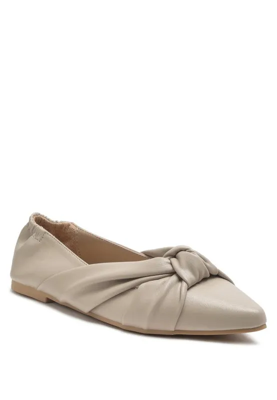 Norma Knot Detail Elasticated Ballet Flats sold by The Barefoot Brunette Boutique