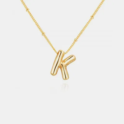 Gold-Plated Bubble Initial Necklace sold by The Barefoot Brunette Boutique