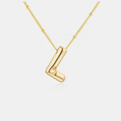 Gold-Plated Bubble Initial Necklace sold by The Barefoot Brunette Boutique product image thumbnail 2