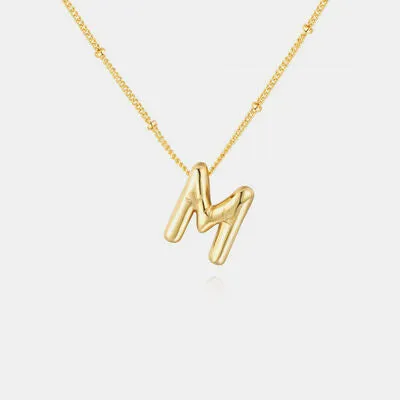 Gold-Plated Bubble Initial Necklace sold by The Barefoot Brunette Boutique product image thumbnail 3